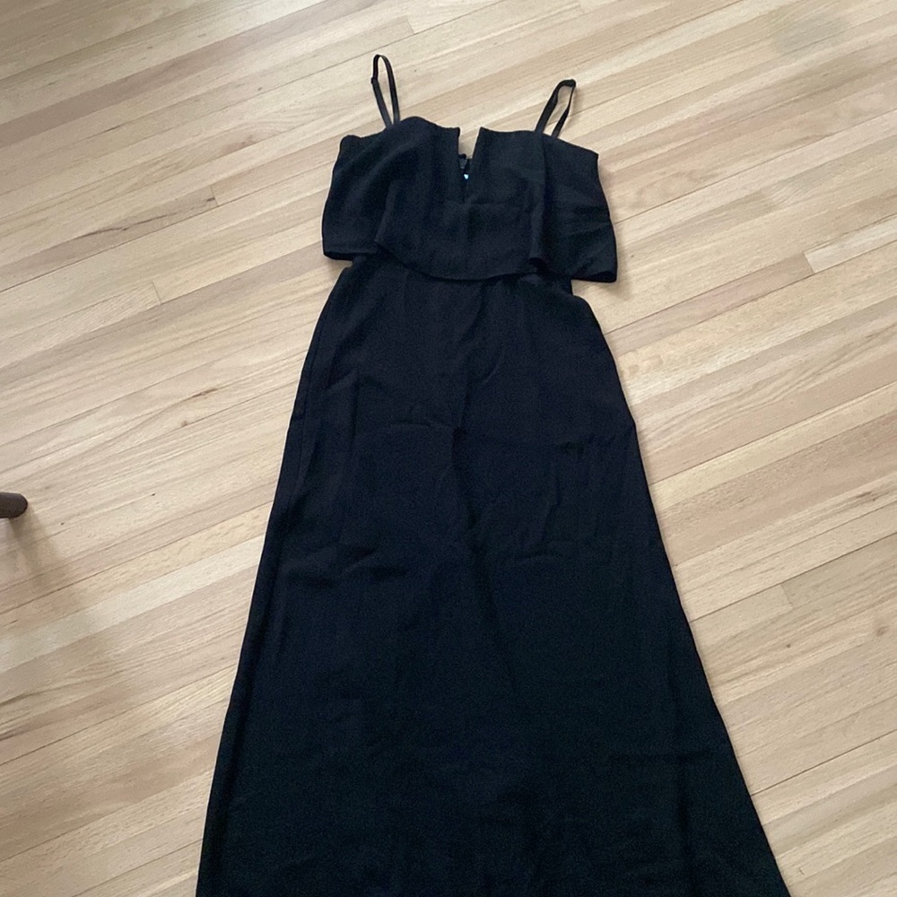 Black cocktail dress with removable straps